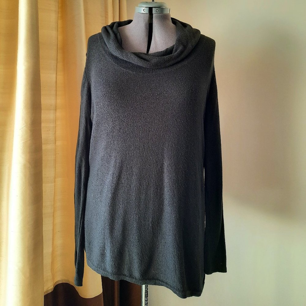 J Jill cowl neck asymmetrical sweater - Black